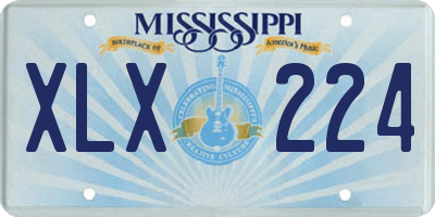 MS license plate XLX224
