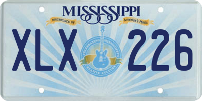 MS license plate XLX226