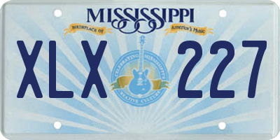 MS license plate XLX227