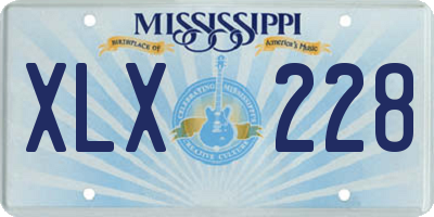MS license plate XLX228