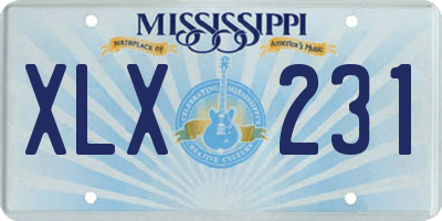 MS license plate XLX231