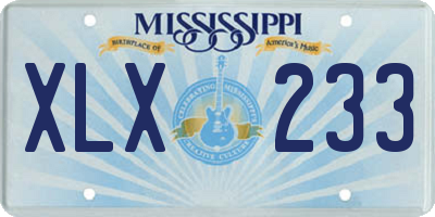MS license plate XLX233