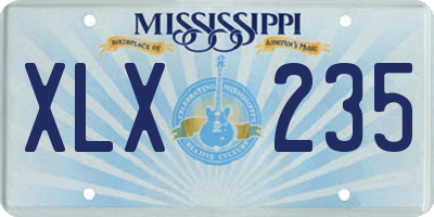 MS license plate XLX235