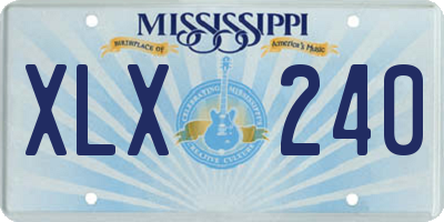 MS license plate XLX240