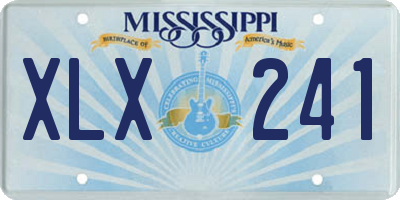 MS license plate XLX241