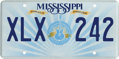 MS license plate XLX242
