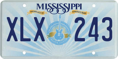 MS license plate XLX243