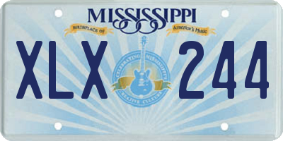 MS license plate XLX244