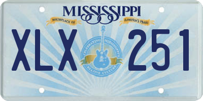 MS license plate XLX251