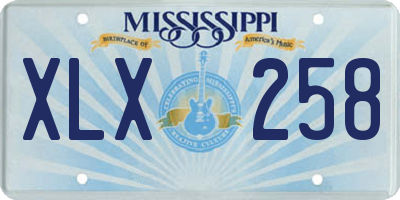 MS license plate XLX258