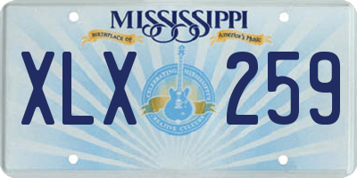 MS license plate XLX259