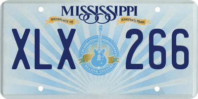 MS license plate XLX266