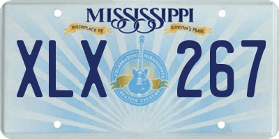 MS license plate XLX267