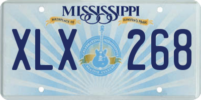 MS license plate XLX268