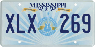 MS license plate XLX269