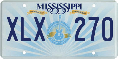 MS license plate XLX270