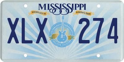 MS license plate XLX274