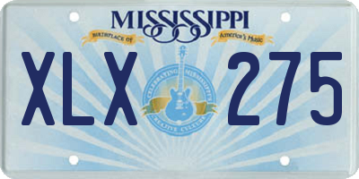 MS license plate XLX275