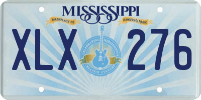 MS license plate XLX276