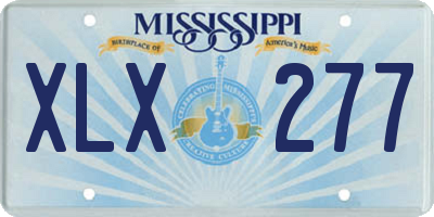 MS license plate XLX277
