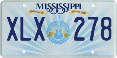 MS license plate XLX278
