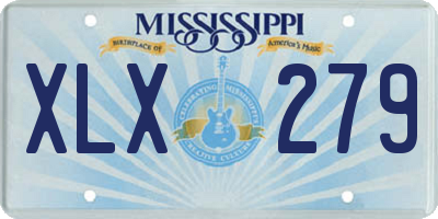 MS license plate XLX279