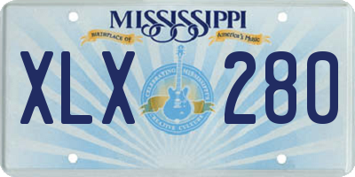 MS license plate XLX280