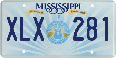 MS license plate XLX281