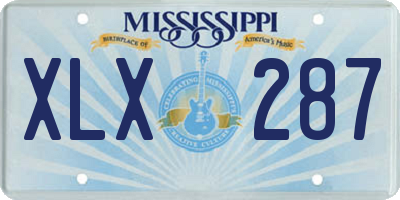 MS license plate XLX287