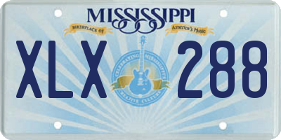 MS license plate XLX288