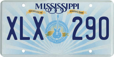MS license plate XLX290