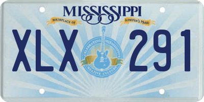 MS license plate XLX291
