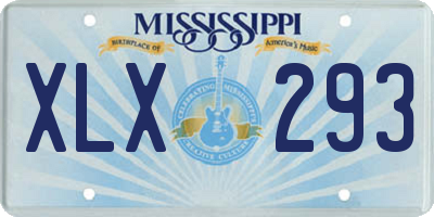 MS license plate XLX293