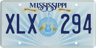 MS license plate XLX294