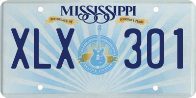 MS license plate XLX301