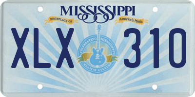 MS license plate XLX310