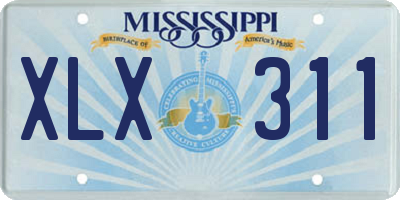 MS license plate XLX311
