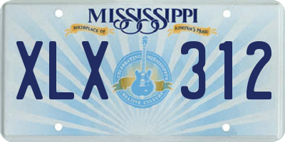 MS license plate XLX312