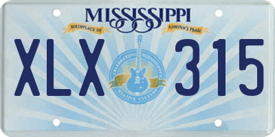 MS license plate XLX315