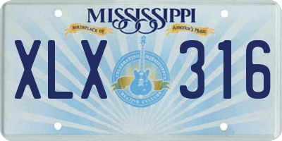 MS license plate XLX316