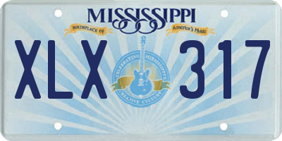 MS license plate XLX317