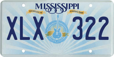 MS license plate XLX322
