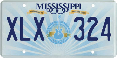 MS license plate XLX324