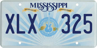 MS license plate XLX325