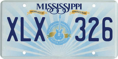 MS license plate XLX326