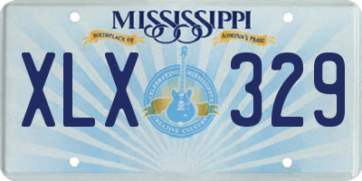 MS license plate XLX329