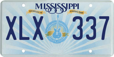 MS license plate XLX337