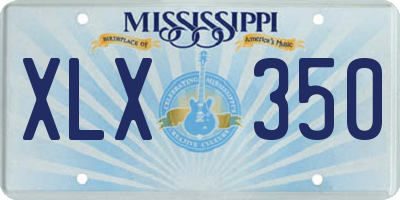 MS license plate XLX350