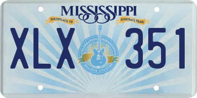 MS license plate XLX351