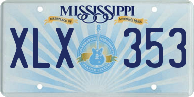 MS license plate XLX353